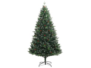 Sapin de noël - arbre de noël artificiel à charnières avec baies rouges 150 cm