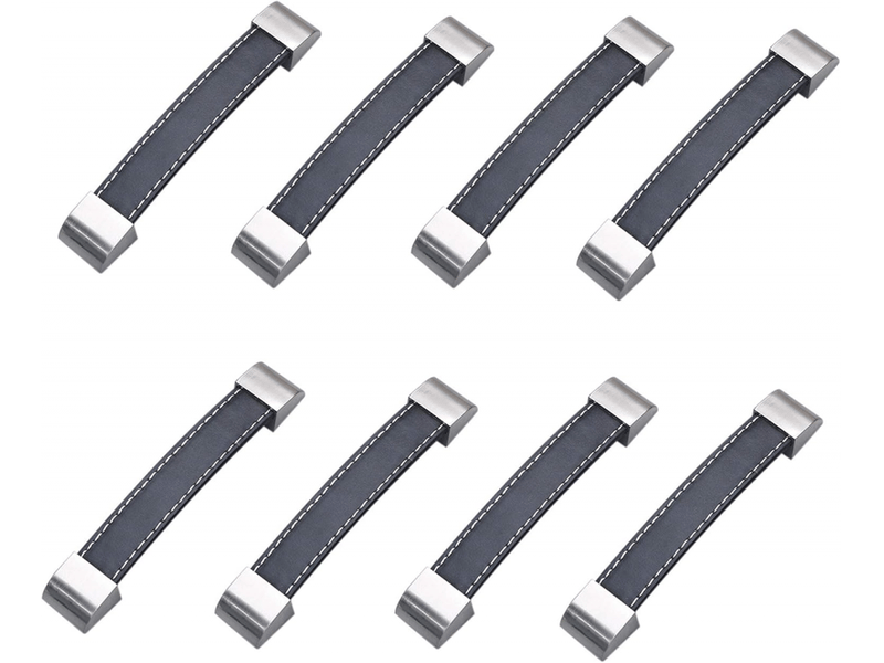  8 tirants pour meubles, tiroirs et portes en simili cuir doux, pour portes, armoires et valises, 128 mm.  - Conforama E