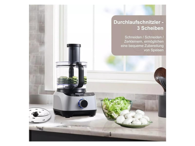  Robot de cuisine multifonction 11 en 1, 1300 w, bol 3,5 l et blender 1,5 l, hachoir, mixeur et fonction pulse  - Conforama D