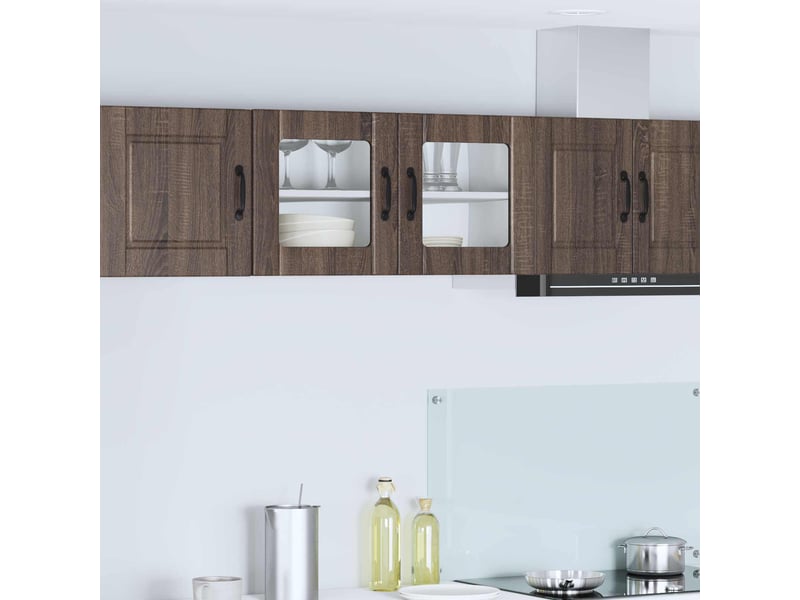 Meuble mural de cuisine, cabinet en verre mural chêne brun 80x31x40cm shl1028 - Conforama B