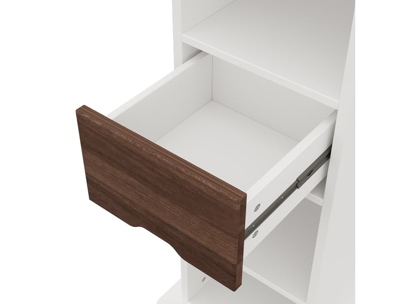  Meuble miroir pivotant avec 4 niches et tiroir pour chambre en mdf 45×45×168 cm blanc  - Conforama D