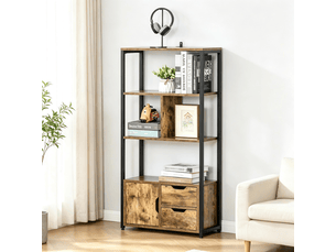 Bibliotheque coloris noir 3 étagère(s) <strong>MEULVA</strong> <strong></strong> - 58 cm x 122 cm