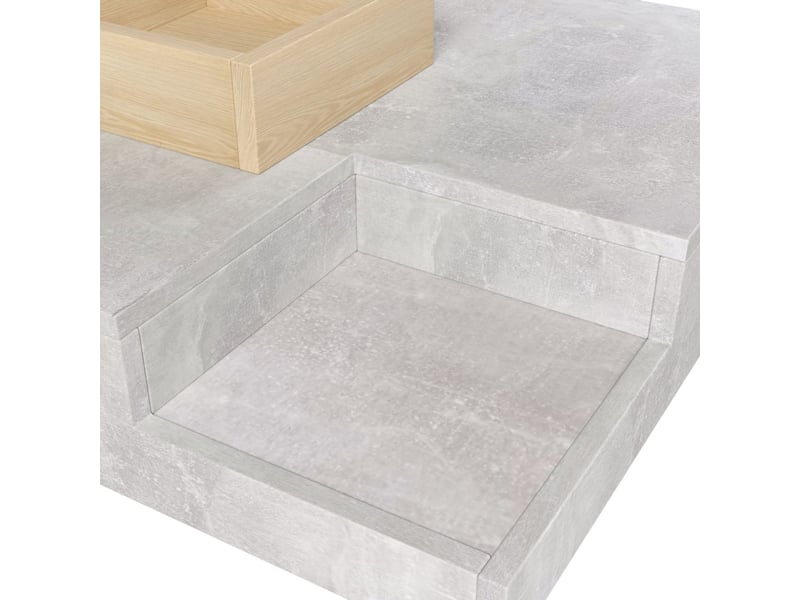  Table basse - avec boîte de rangement amovible, 72*72*30 cm, gris  - Conforama D