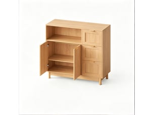 Buffet 2 porte(s) 3 tiroir(s) MODENVIE - 90 cm coloris bois clair