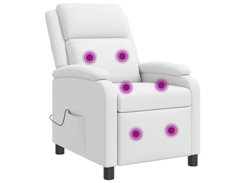  Vidaxl fauteuil de massage inclinable blanc simili cuir  - Conforama A