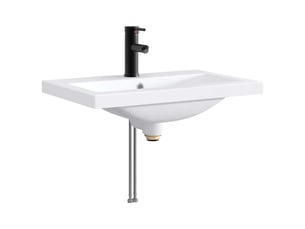 Lavabo de salle de bains noir mat 61x40x16.5 cm métal