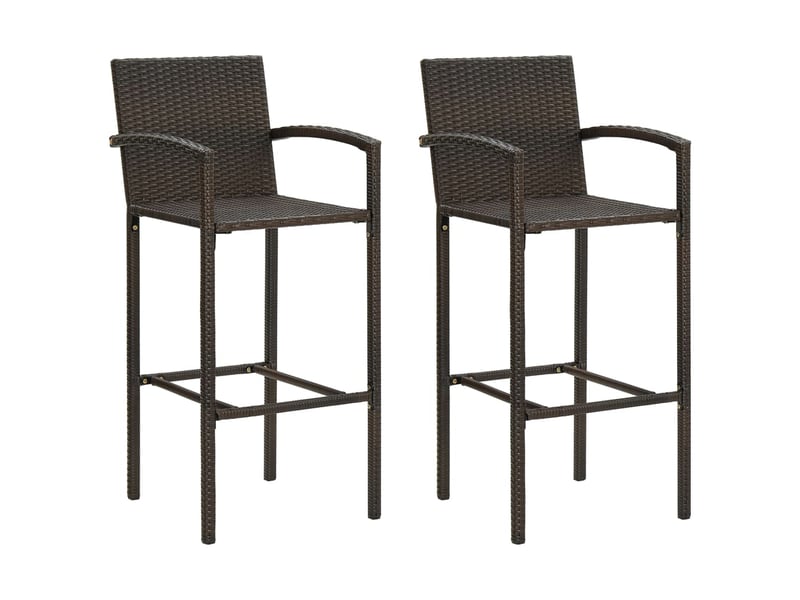  Lot de 2 tabouret de bar, chaise de bar marron résine tressée  - Conforama B