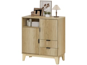 Buffet 2 porte(s)  2 tiroir(s) <strong></strong> <strong></strong> - 80 cm coloris naturel 