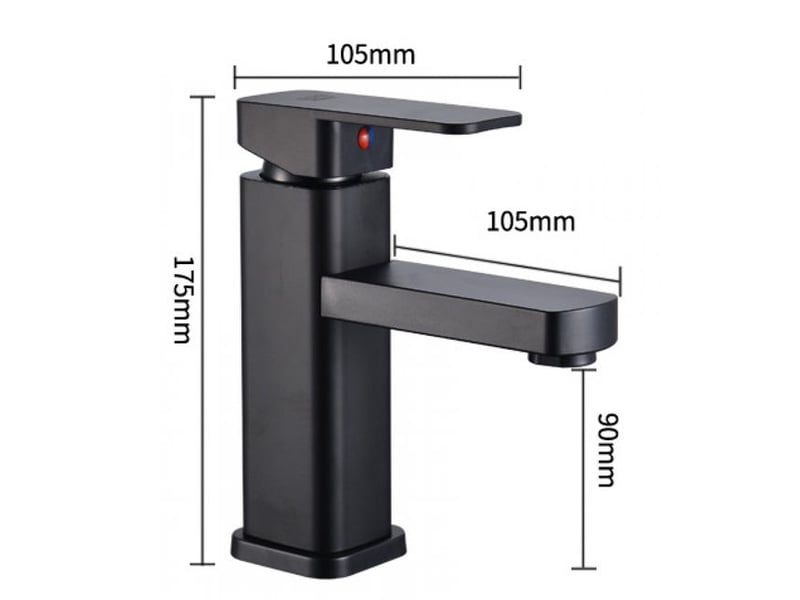  Robinet de salle de bain noir, mitigeur de lavabo, eau chaude et froide, robinet d'évier, convient pour toilettes, salle de bain XLH-ZLS-013698ZLS - Conforama B