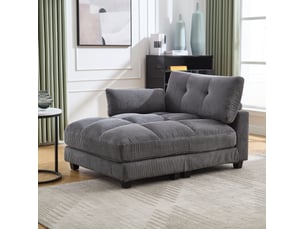 Fauteuil relax 1 place en velours côtelé gris avec usb, porte-gobelets et poche latérale pour se détendre
