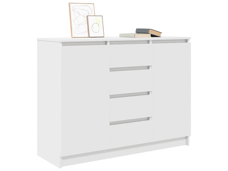  Buffet - bahut - meuble de rangement avec tiroirs blanc 100,5x35x76 cm bois d'ingénierie  - Conforama D