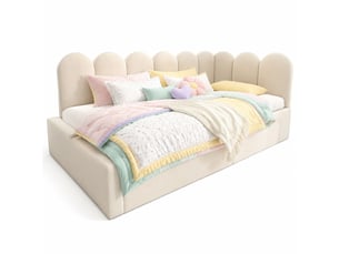 Lit banquette 90x200 cm STILVORA coloris beige
