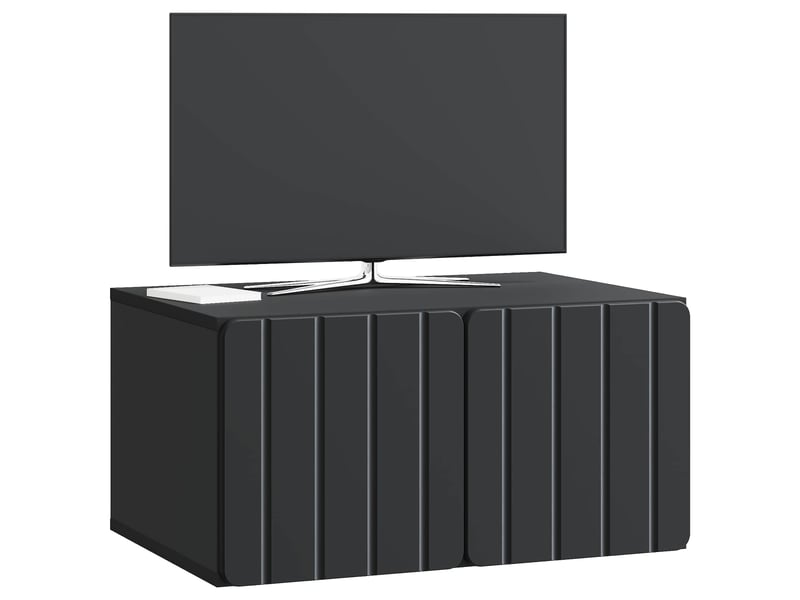  Meuble tv - banc tv - meuble de rangement mural 59,5 x 41 x 30 cm noir bois d'ingénierie  - Conforama C