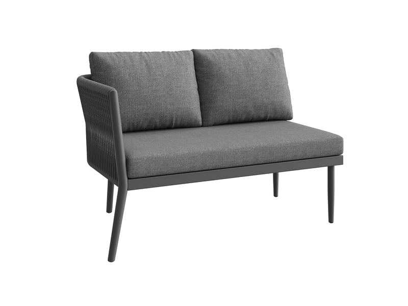  Salon de jardin 6 pièces gris modulable 5 à 6 places avec 2 tables, idéal pour vos espaces extérieurs  - Conforama D