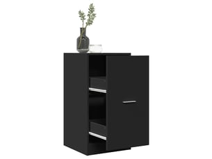 Meuble de rangement, armoire d'apothicaire noir 40x41x77,5 cm bois d'ingénierie