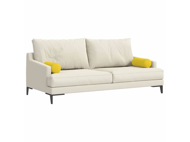  Lot de 2 coussins d'accent, coussins décoratifs, coussins lombaires tissu jaune clair ø 15 x 40 cm cf56699  - Conforama C