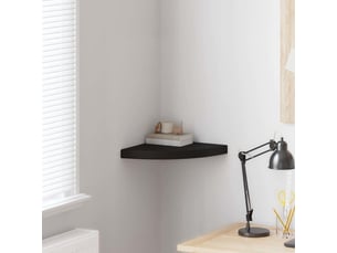 Étagère d'angle flottante, étagère murale noir 35x35x3,8 cm mdf cf41380