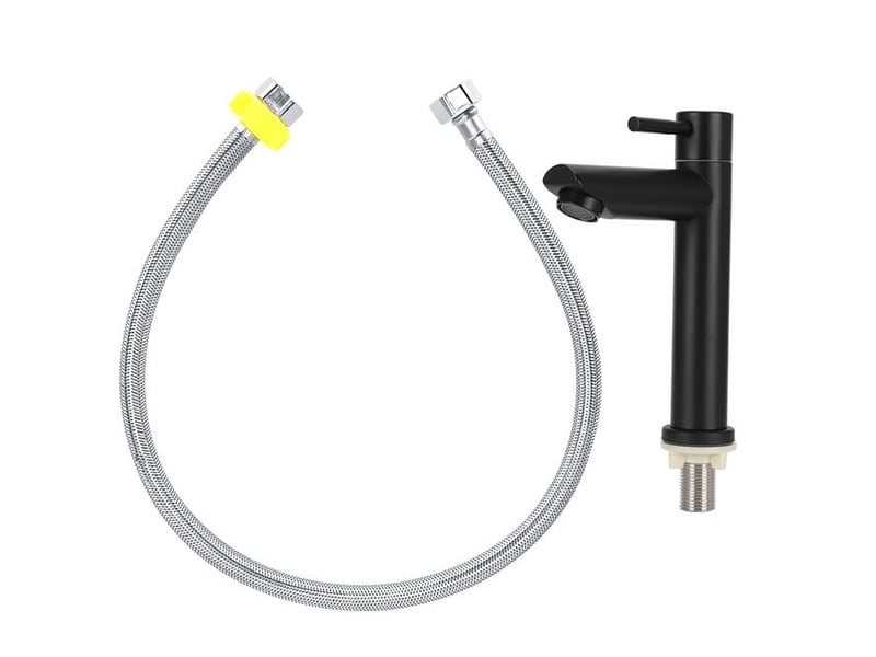  Robinet d'eau de lavabo froid simple en acier inoxydable noir, robinet d'eau de salle de bains à domicile, accessoires de toilettes XLH-ZLS-014458ZLS - Conforama A
