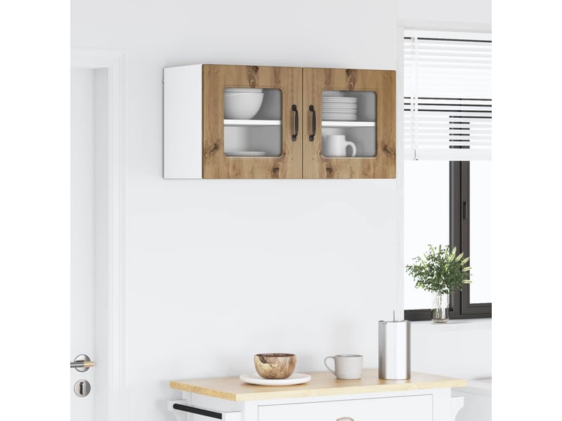 Meuble mural de cuisine | armoire de cuisine 2 pcs chêne artisanal shl8160 - Conforama D
