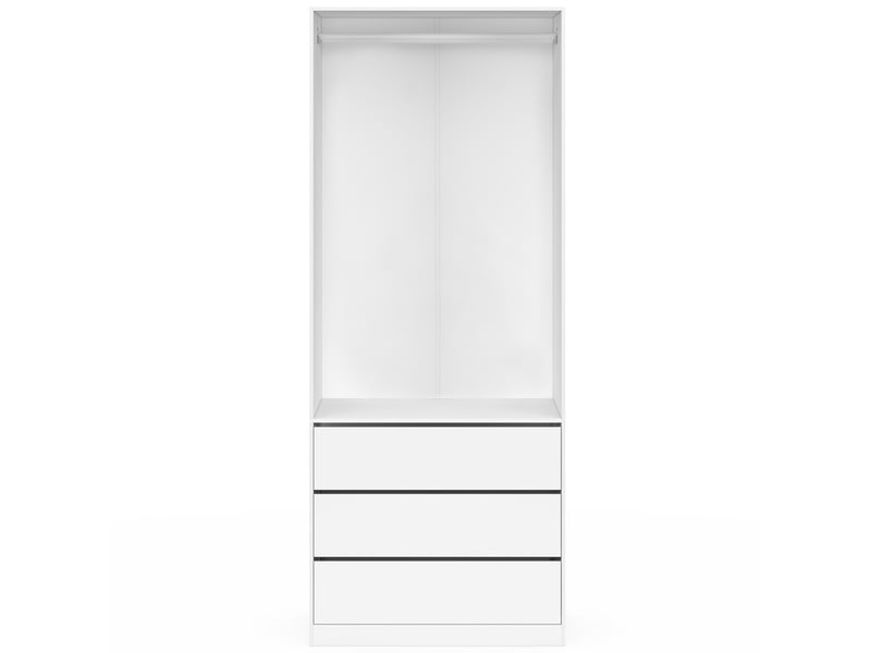Dressing taylor 80 x 55 x 200 cm 1 module avec penderie + 3 tiroirs blanc  - Conforama C