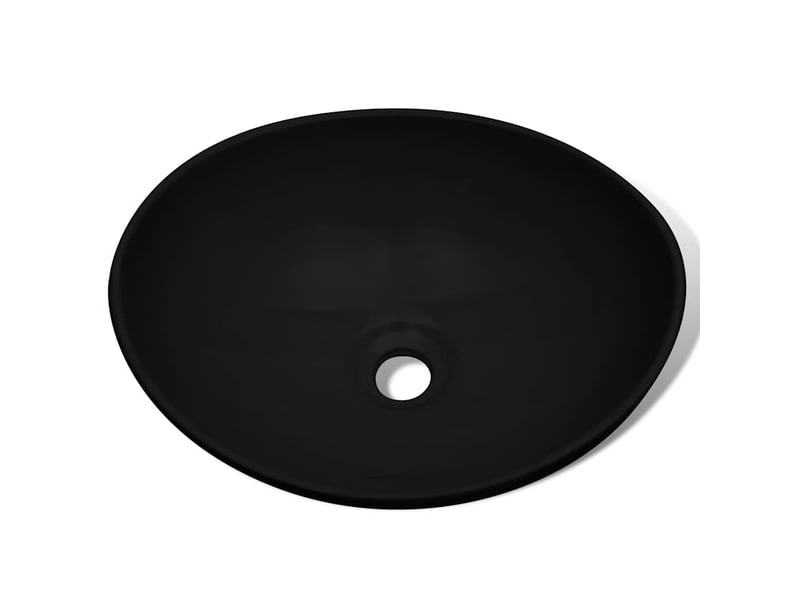  Lavabo de bain, vasque à poser céramique 40 x 33 cm noir cf65639  - Conforama A