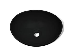 Lavabo de bain, vasque à poser céramique 40 x 33 cm noir cf65639
