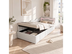 Lit simple 90x200 cm coloris blanc