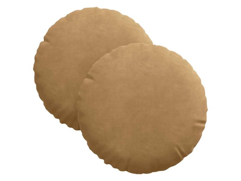  Lot de 2 coussins de siège, coussins décoratifs velours marron ø30 x 13 cm cf59904  - Conforama A