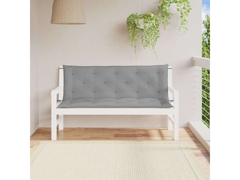  Coussin de banc de jardin, coussin d'assise gris 150x(50+50)x7 cm tissu oxford cf52726  - Conforama C