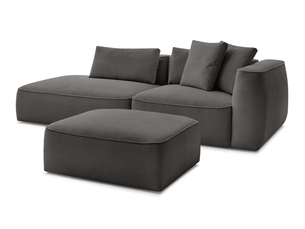 Canapé droit fixe BOBOCHIC LEOPOLD 4 places Velours taupe