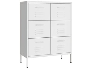Armoire de rangement bureau, armoire à tiroirs blanc 80x35x101,5 cm acier