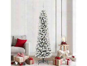 Sapin de noël - arbre de noël artificiel blanc 210 cm pvc, métal et plastique