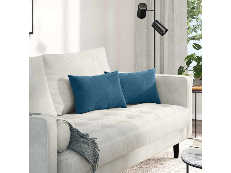Lot de 2 coussins de canapé, coussins décoratifs bleu 50 x 30 cm cf59002 - Conforama B