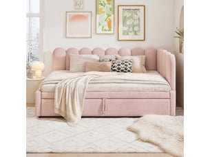 Lit gigogne 90x200 cm HAVRYA coloris rose