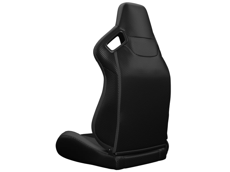 Lot de 2 sièges baquets racing noir pvc inclinables effet carbone avec glissières - Conforama E