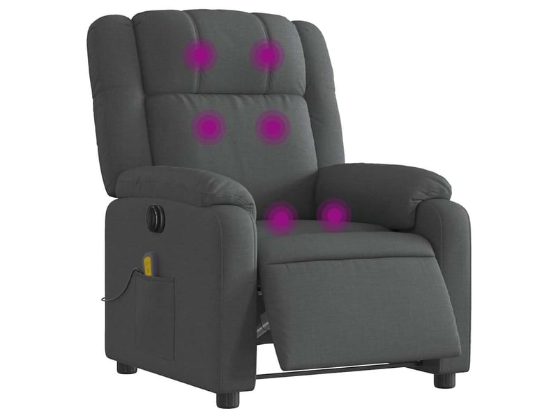 Fauteuil inclinable de massage électrique gris foncé tissu shl24873 - Conforama C
