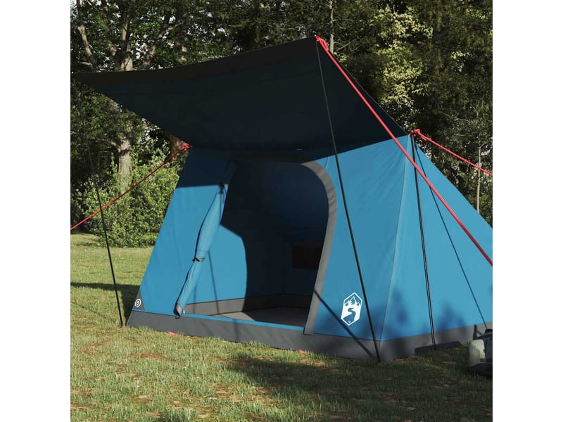 Tente de camping 4 personne bleu taffetas imperméable shl48494 - Conforama C