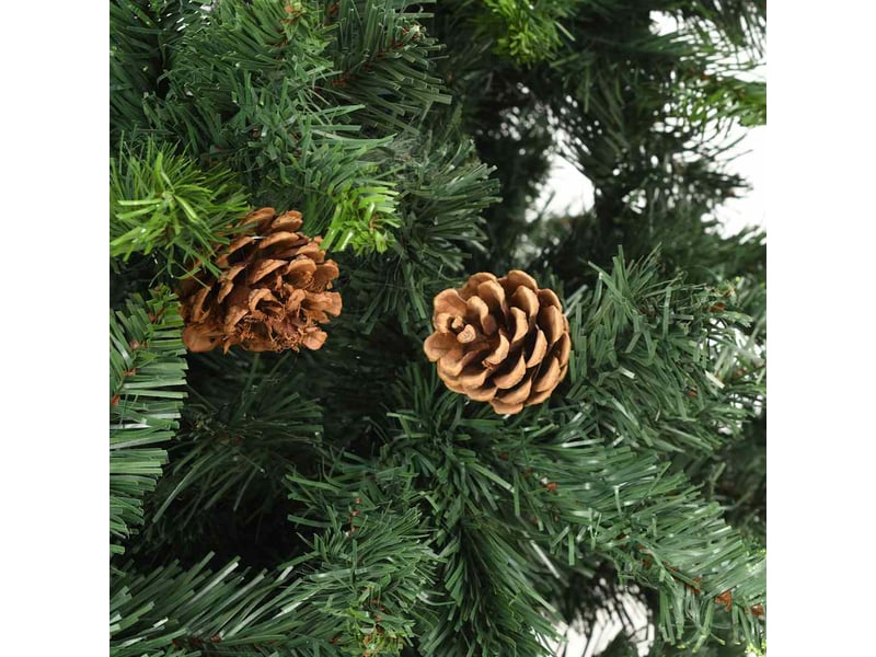  Sapin de noël artificiel, arbre de noël avec pommes de pin vert 210 cm  - Conforama E