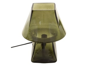 Lampe champignon elita h.26cm en verre vert