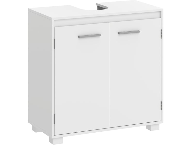  Meuble sous lavabo 60x30x60 cm avec découpe en u mdf blanc  - Conforama A