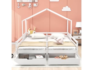 Lit cabane 90x200 cm SOGEU coloris blanc