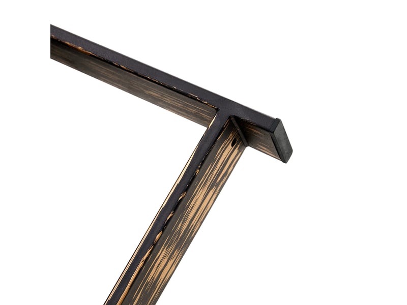 Table basse ronde 68x68x36 cm style industriel rétro, plateau mdf noir et structure en métal bronze antique - Conforama D