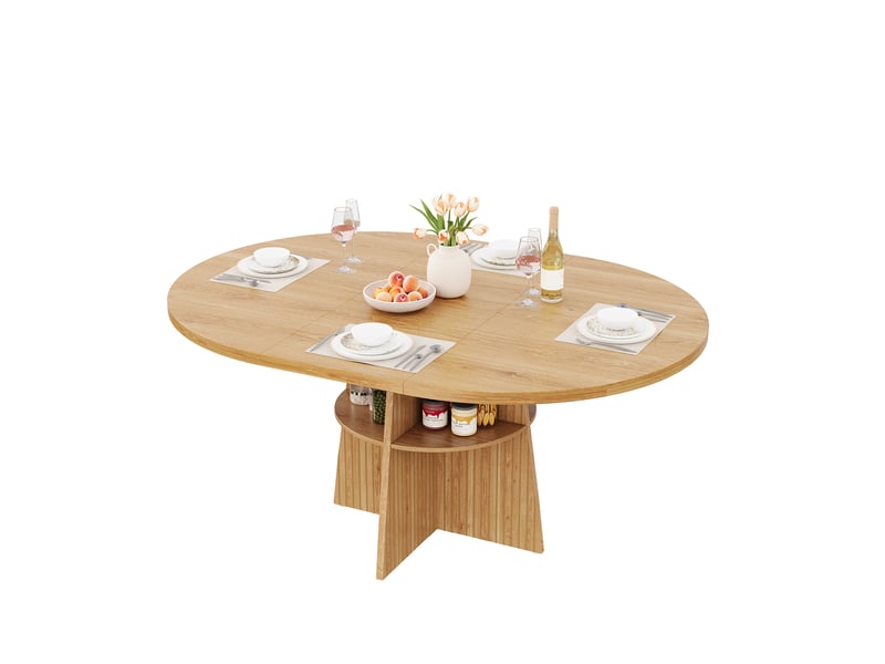 Table à manger extensible 110-150x110x77,5 cm effet bois naturel - Conforama A