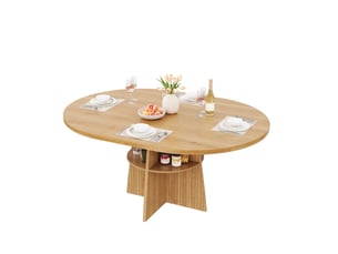 Table à manger extensible 110-150x110x77,5 cm effet bois naturel