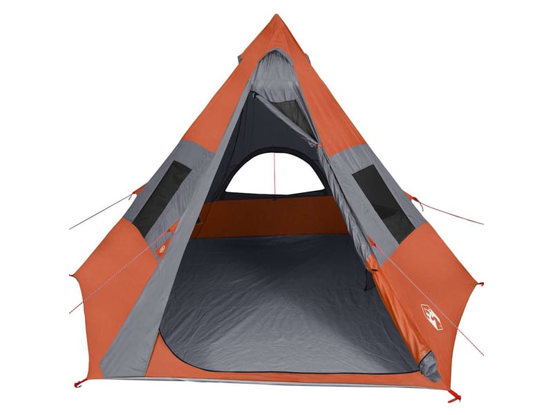 Tente de camping tipi 7 personnes orange imperméable - Conforama E