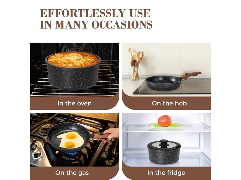 Lot de 9 casseroles et poêles – poêle à frire incluse - Conforama E