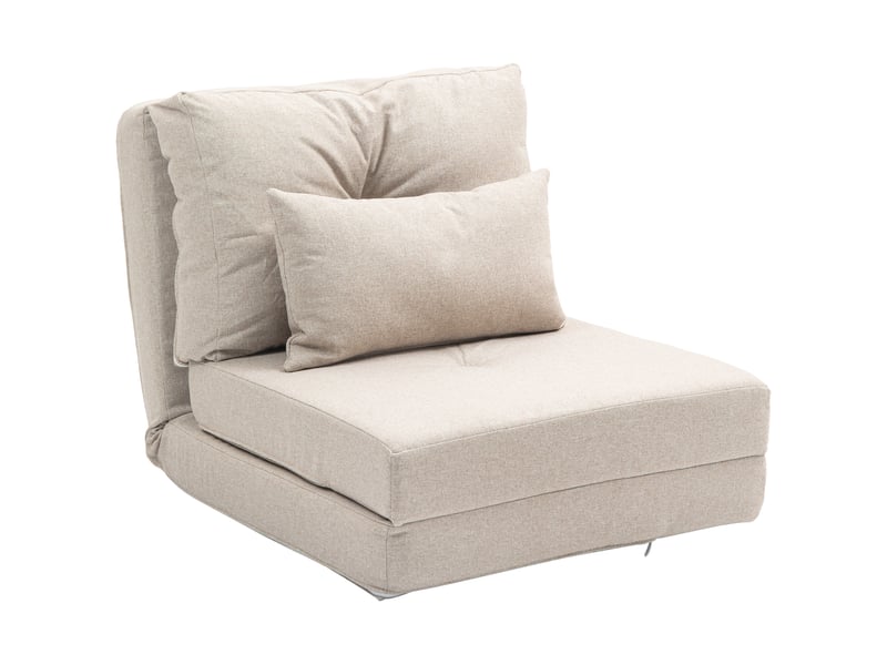 Fauteuil convertible chauffeuse inclinable - coussin inclus - tissu beige - Conforama A