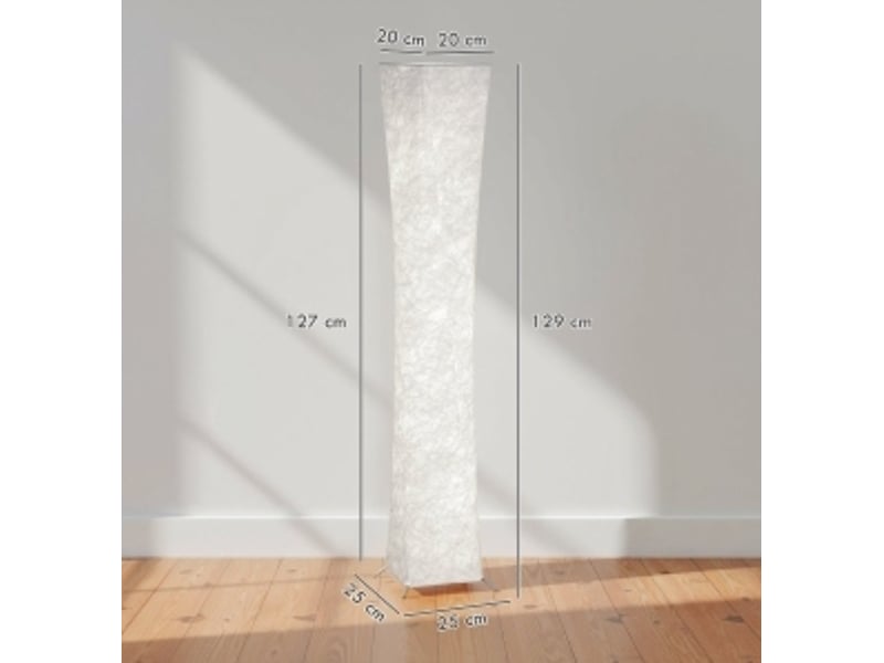  Lampadaire 25x25x129 cm 3 niveaux métal blanc  - Conforama E