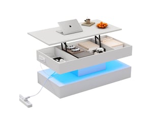 Table basse rectangulaire coloris blanc <strong>MERAX</strong> <strong>table basse blanc</strong> - 50 cmx100 cm