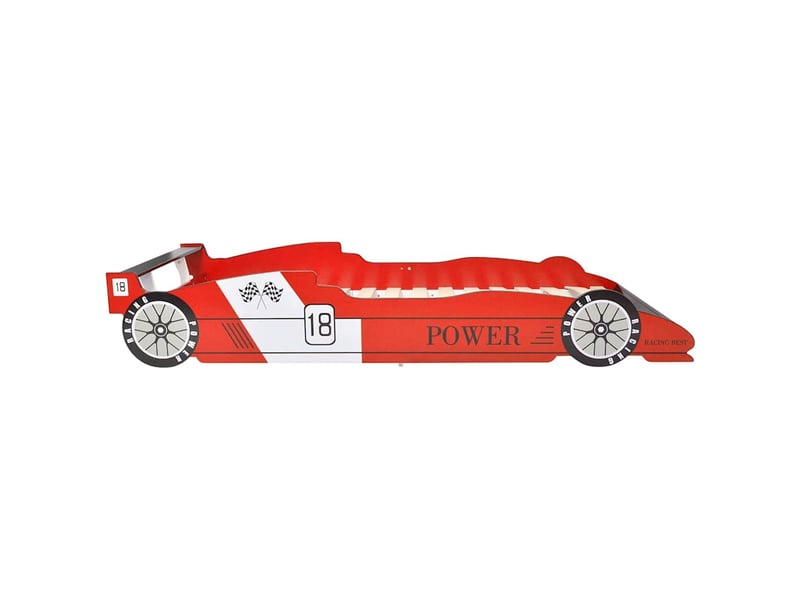  Lit jeune, lit voiture de course pour enfants 90 x 200 cm rouge  - Conforama C